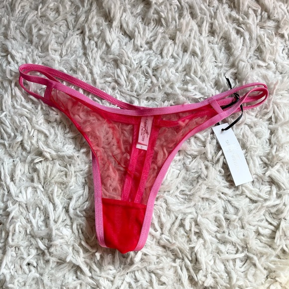 🆕 Taryn Winters Jules thong red hot‎ pink trim - Picture 1 of 6